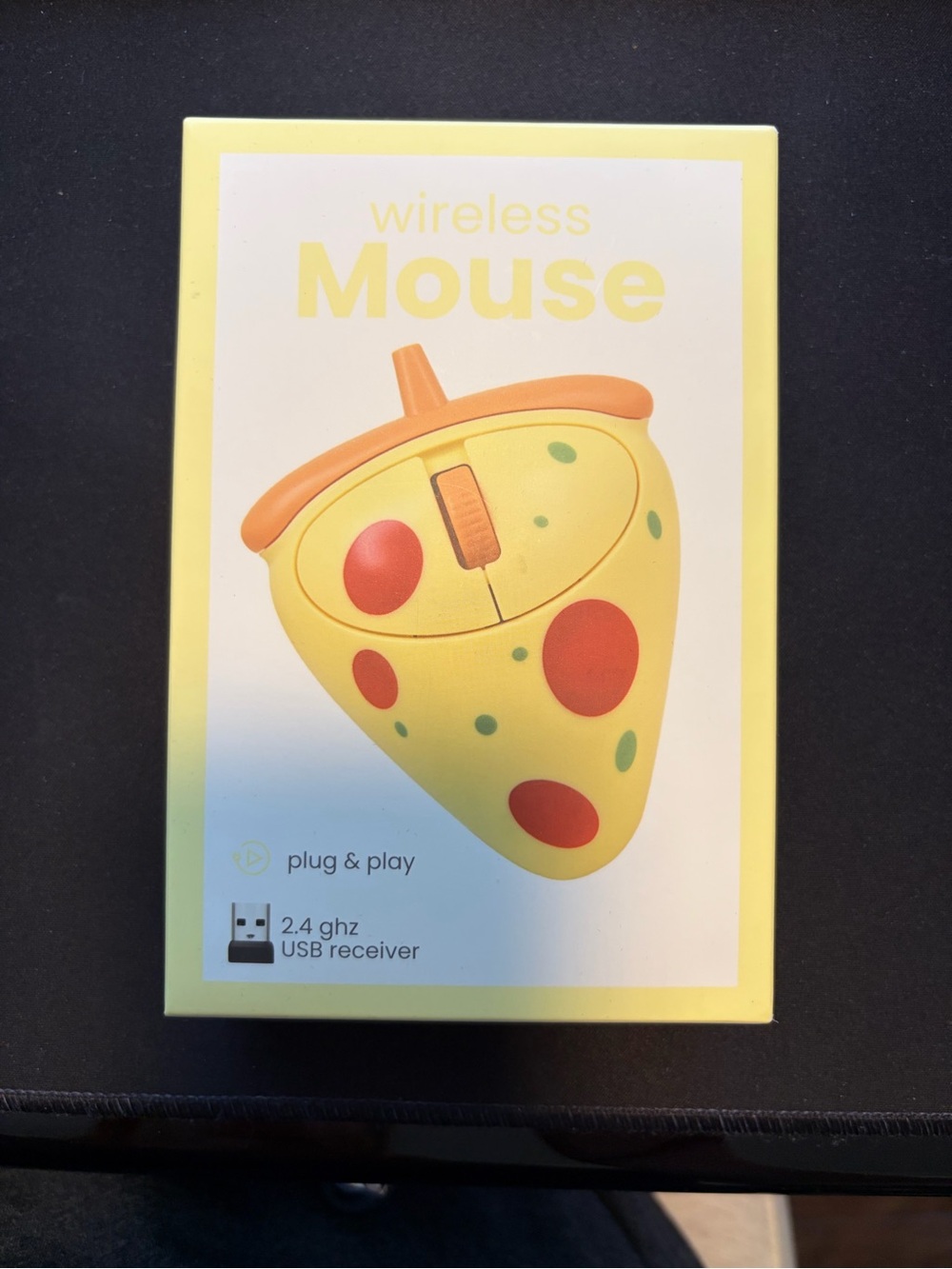 Cute Wireless Pizza-Shaped Ergonomic Mouse in Yellow